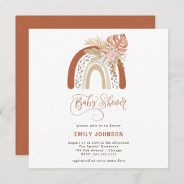 Convite para Chá de fraldas Boho Rainbow