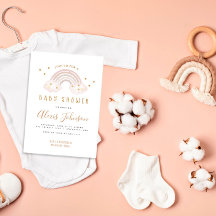 Convite para Chá de fraldas Boho Rainbow