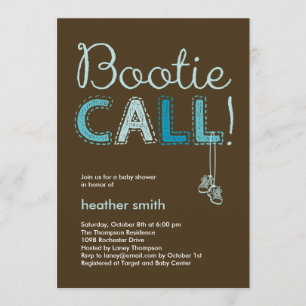 Convite para Chá de fraldas Bootie Call - Azul