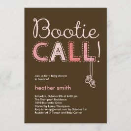 Convite para Chá de fraldas Bootie Call - Rosa