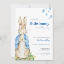 Convite para Chá de fraldas Bunny Peter Rabbit