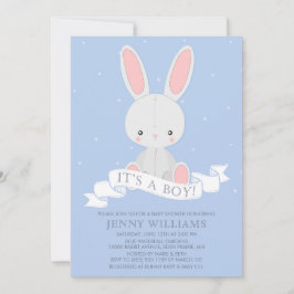 Convite para Chá de fraldas Bunny Rabbit Boy reche