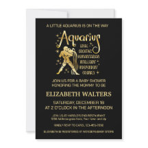 Convite para Chá de fraldas Celestial Aquarius Zod