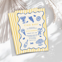 Convite para Chá de fraldas Ciao Bambino