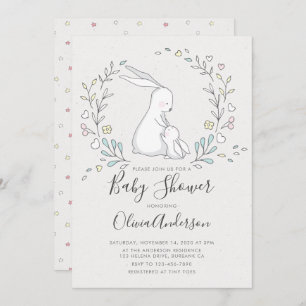 Convite para Chá de fraldas Coelhinho Bonito