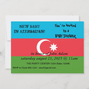 Convite para chá de fraldas com Bandeira do Azerba