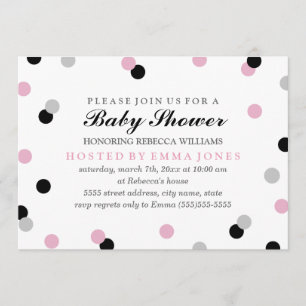 Convite para Chá de fraldas Confetti de Cinzas Pr