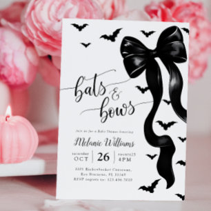 Convite para Chá de fraldas Coquette Halloween