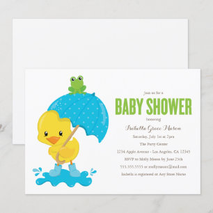 Convite para Chá de fraldas Cute Duckie