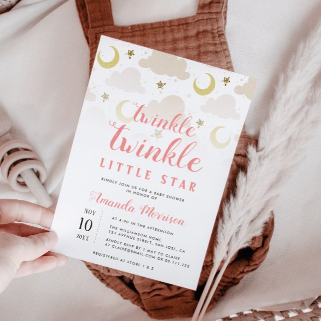 convite para chá de fraldas da menina de estrela c (Criador carregado)