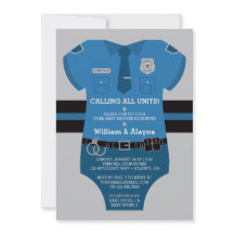 Convite para Chá de fraldas da Polícia