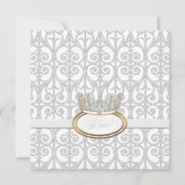 Convite para Chá de fraldas da Princesa Bébé (Frente)