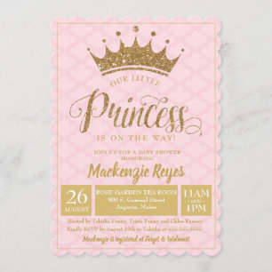 Convite para Chá de fraldas da Princesa Dourada