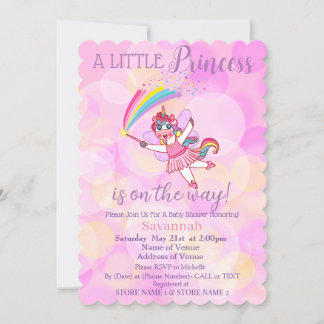 Convite para Chá de fraldas da Princesa Fada de Un
