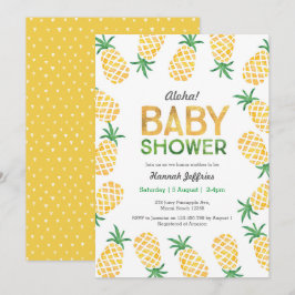 Convite para Chá de fraldas de abacaxi tropical