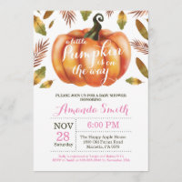 Convite para Chá de fraldas de Abate de Abóbora Me