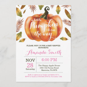 Convite para Chá de fraldas de Abate de Abóbora Me