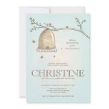 Convite para Chá de fraldas de Abelhas de Mel