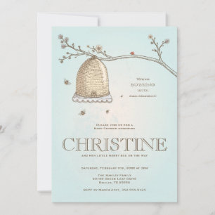 Convite para Chá de fraldas de Abelhas de Mel