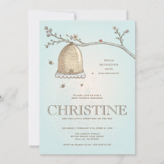 Convite para Chá de fraldas de Abelhas de Mel