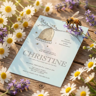 Convite para Chá de fraldas de Abelhas de Mel