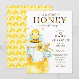 Convite Para Chá de fraldas De Abelhas De Querida