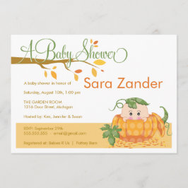 Convite para Chá de fraldas de Abóbora