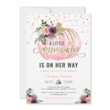 Convite para Chá de fraldas de Abóbora - 5x7