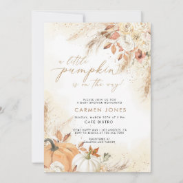 Convite para Chá de fraldas de Abóbora de outono