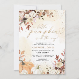 Convite para Chá de fraldas de Abóbora de outono