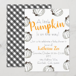 Convite para chá de fraldas de abóbora de outono p