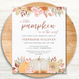Convite para Chá de fraldas de Abóbora de Pequeno 
