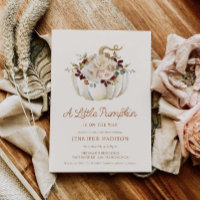 Convite para Chá de fraldas de Abóbora de Queda El