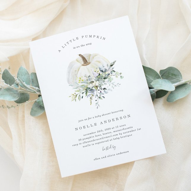 Convite para Chá de fraldas de Abóbora Floral (Criador carregado)