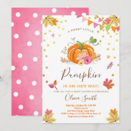 Convite para Chá de fraldas de Abóbora outono Cor-