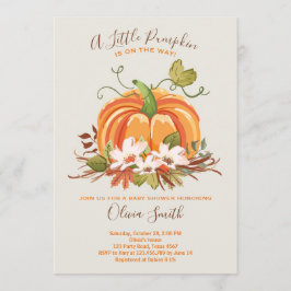 Convite para Chá de fraldas de abóbora outono Neut