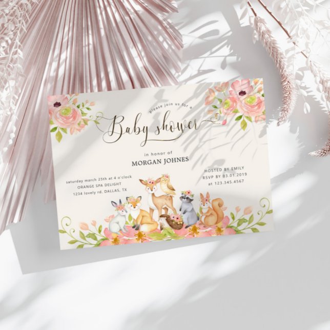 Convite para Chá de fraldas de Animais da Floresta (Criador carregado)