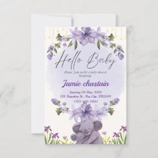 Convite para Chá de fraldas de animais fofinhos