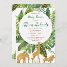 Convite para chá de fraldas de animais Safari