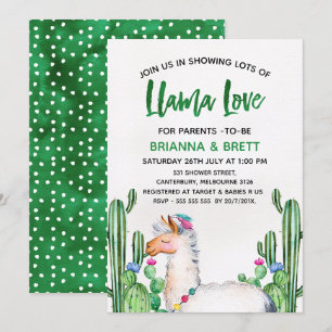 Convite para Chá de fraldas de Aquarela Llama Cacu