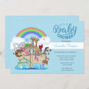 Convite para Chá de fraldas de Arca de Blue Noah