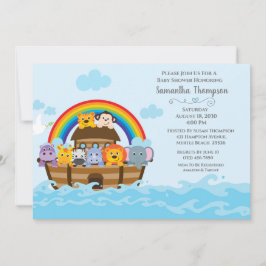 Convite para Chá de fraldas de Arca de Boys Blue N