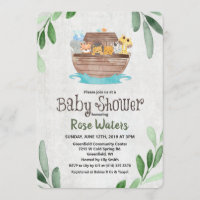 Convite para Chá de fraldas de Arca de Noah