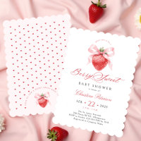 Convite para Chá de fraldas de Arco rosa Strawberr
