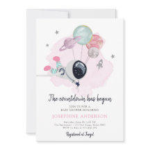 Convite para Chá de fraldas de Astronauta do Espaç