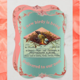 Convite para chá de fraldas de aves de nidificação