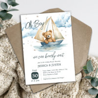 Convite para Chá de fraldas de Barcos de Teddy