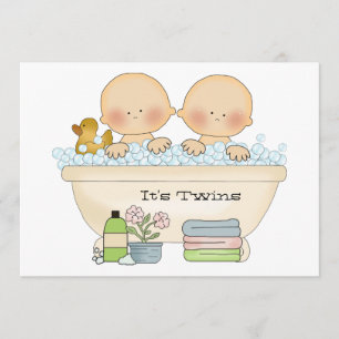 Convite para Chá de fraldas de Bath de Bubble Twi