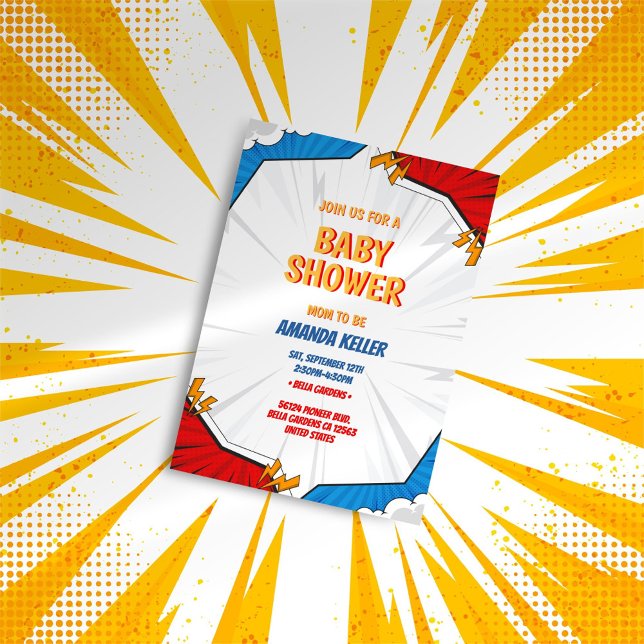 Convite para Chá de fraldas de BD minimalista (Criador carregado)