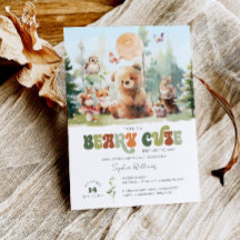 Convite para Chá de fraldas de Beary Cute Woodland